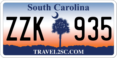 SC license plate ZZK935