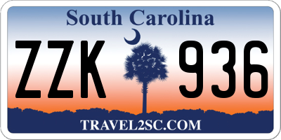 SC license plate ZZK936