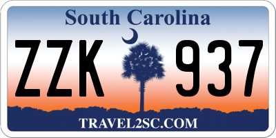 SC license plate ZZK937