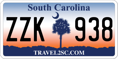 SC license plate ZZK938