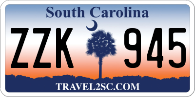 SC license plate ZZK945