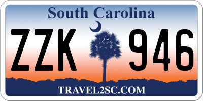 SC license plate ZZK946