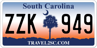 SC license plate ZZK949