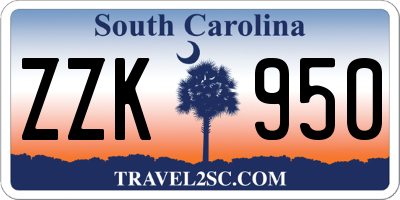 SC license plate ZZK950