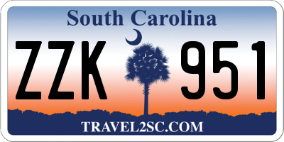 SC license plate ZZK951