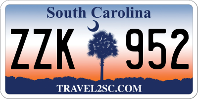 SC license plate ZZK952