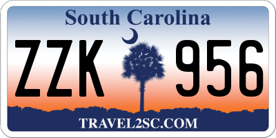 SC license plate ZZK956