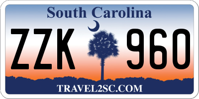 SC license plate ZZK960