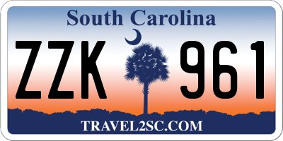 SC license plate ZZK961