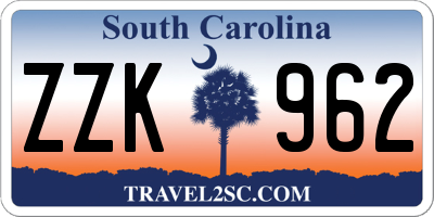 SC license plate ZZK962