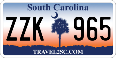 SC license plate ZZK965