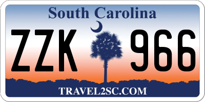 SC license plate ZZK966