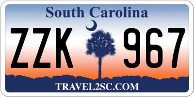 SC license plate ZZK967