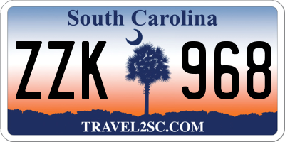 SC license plate ZZK968