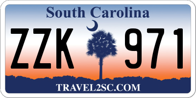 SC license plate ZZK971