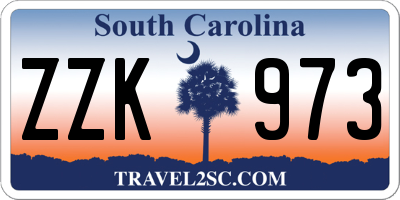SC license plate ZZK973