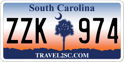 SC license plate ZZK974