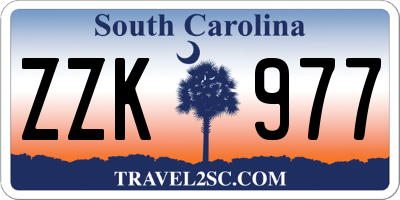 SC license plate ZZK977