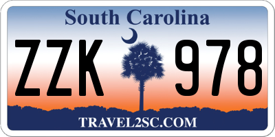 SC license plate ZZK978