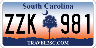 SC license plate ZZK981