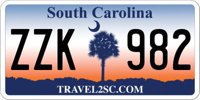 SC license plate ZZK982