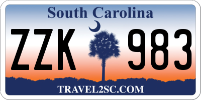 SC license plate ZZK983