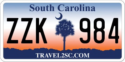 SC license plate ZZK984