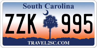 SC license plate ZZK995