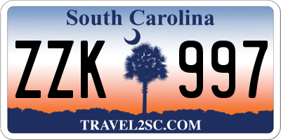 SC license plate ZZK997