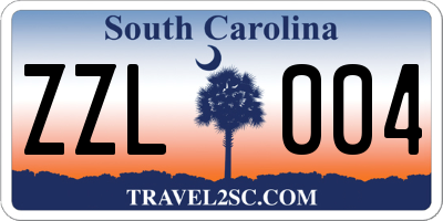 SC license plate ZZL004