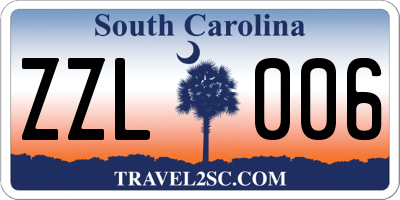 SC license plate ZZL006