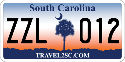 SC license plate ZZL012