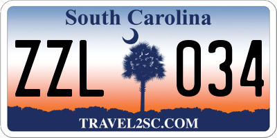 SC license plate ZZL034