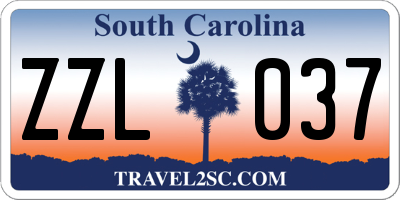 SC license plate ZZL037
