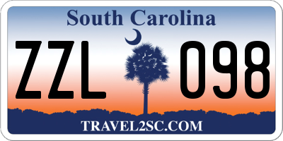 SC license plate ZZL098