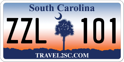 SC license plate ZZL101