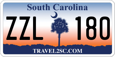 SC license plate ZZL180