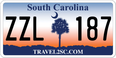 SC license plate ZZL187