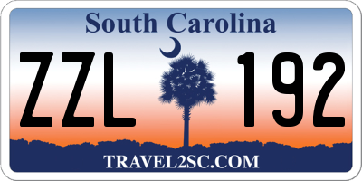 SC license plate ZZL192