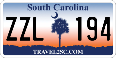 SC license plate ZZL194