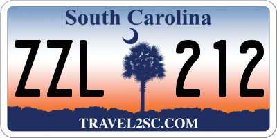 SC license plate ZZL212