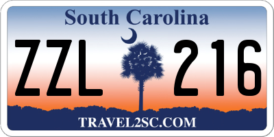 SC license plate ZZL216