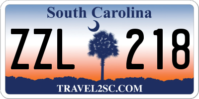 SC license plate ZZL218