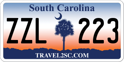 SC license plate ZZL223