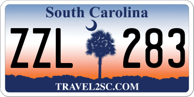 SC license plate ZZL283