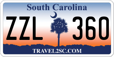 SC license plate ZZL360