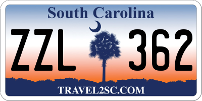 SC license plate ZZL362
