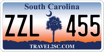 SC license plate ZZL455