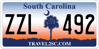 SC license plate ZZL492