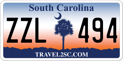 SC license plate ZZL494